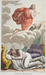 Sémélé foudroyée ou Nascita de Bacco, illustration des Métamorphoses d